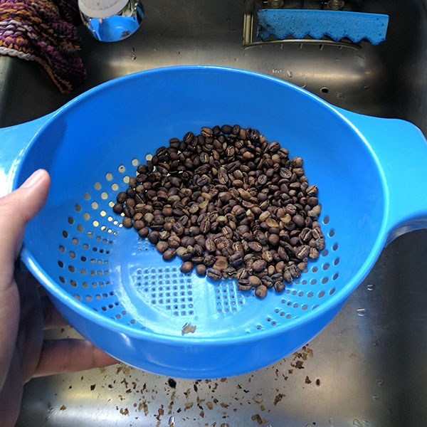 cooling roasted coffee