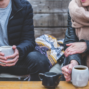 Two People Enjoying Coffee