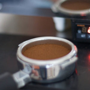 tamped coffee grounds
